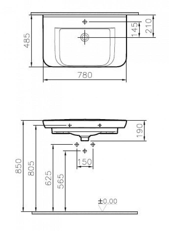 Lavabo VITRA SENTO 78x48,5cm 2