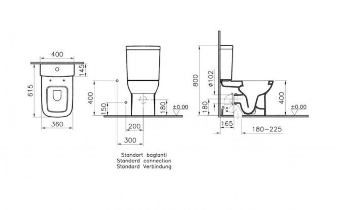 Monoblok VITRA S20 sa bide funkcijom sa duroplast soft close WC daskom vario BTW 2