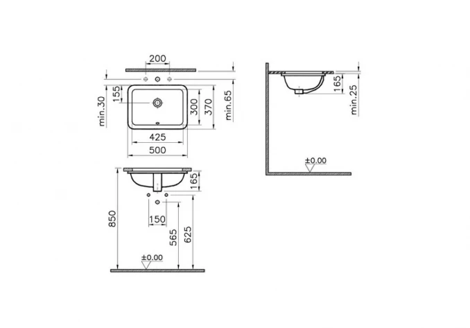 Lavabo podgradni VITRA S20 43cm (kutija) 2