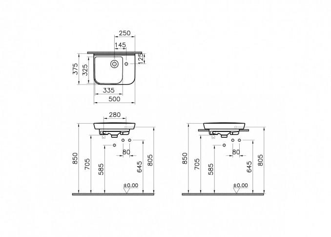 Lavabo VITRA SENTO 50x37,5cm 2