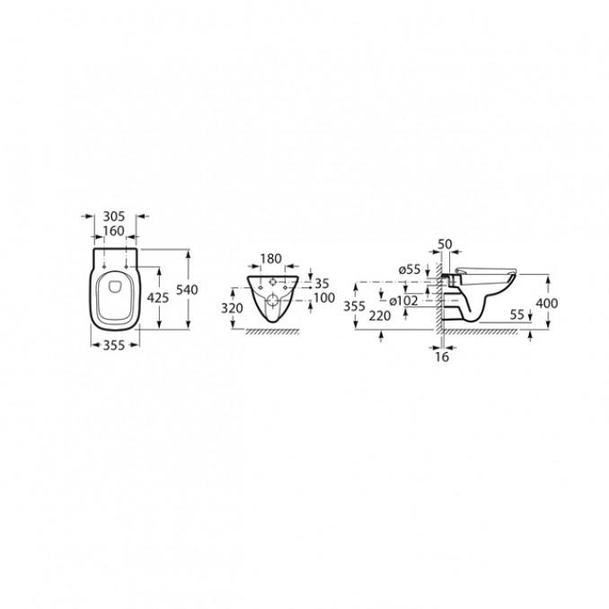 Roca DEBBA solja konzolna rimless 2