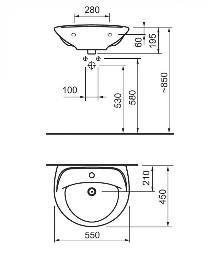 Lavabo JIKA PRO 55cm 2