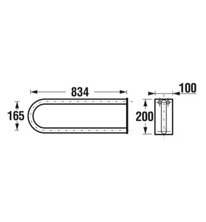 Rukohvat JIKA preklopni beli 800mm 2