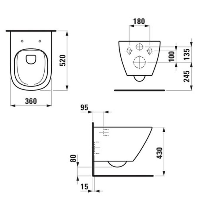 Konzolna solja Laufen LUA rimless 3