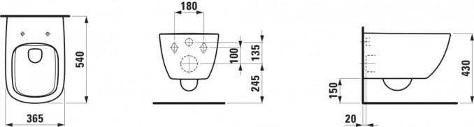 Solja konzolna Laufen PALOMBA rimless 2