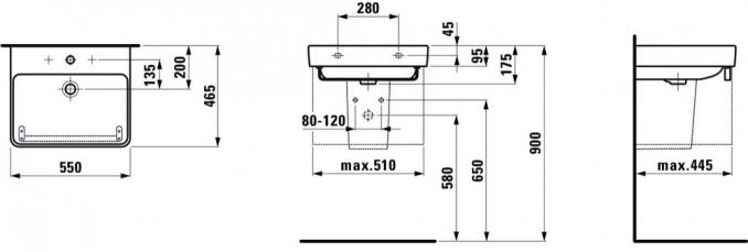 Lavabo LAUFEN PRO S 55x46,5 2