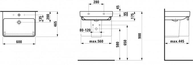 Lavabo LAUFEN PRO S 60x46,5 2
