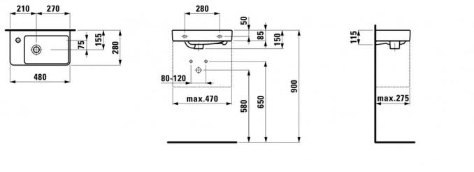 Lavabo Laufen PRO S 48x28 L 2