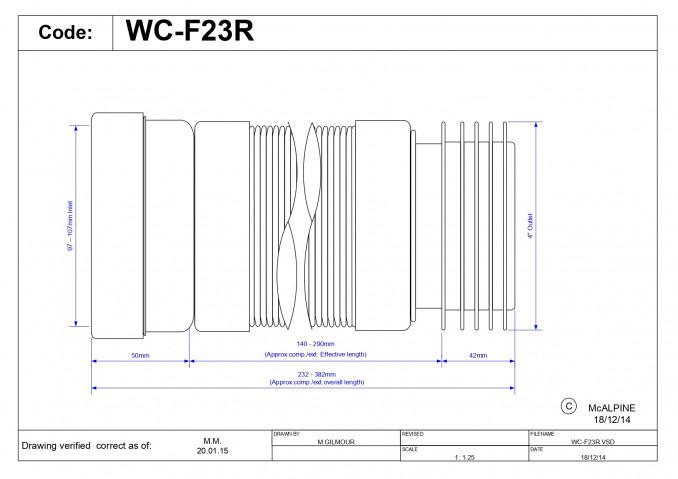 Priključak McALPINE za wc šolju fleksibilni 230mm-440mm 2