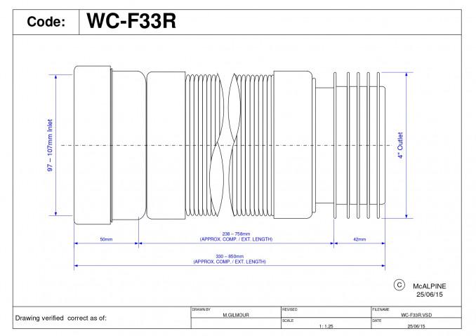 Priključak McALPINE za wc šolju fleksibilni 330mm-950mm 2