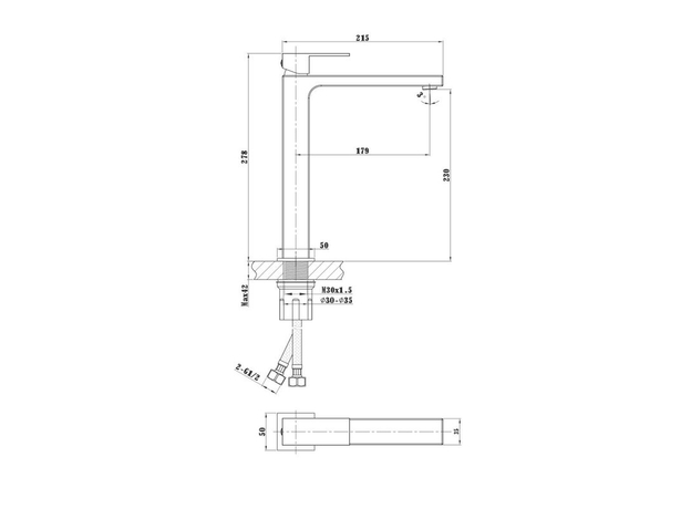 Baterija za lavabo Fluenta QXL Hrom 3