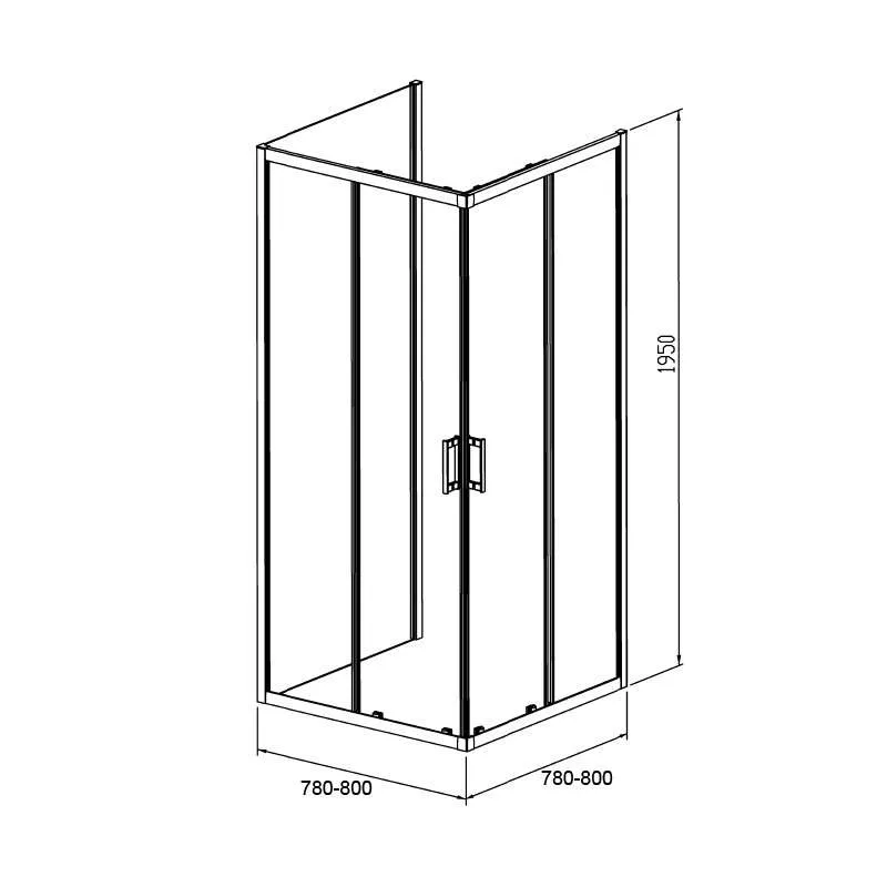 Tuš paravan Bob Plus 80x80 3