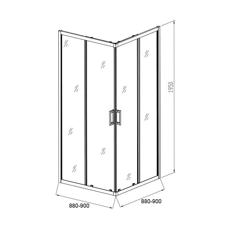 Tuš paravan Bob 90x90 3