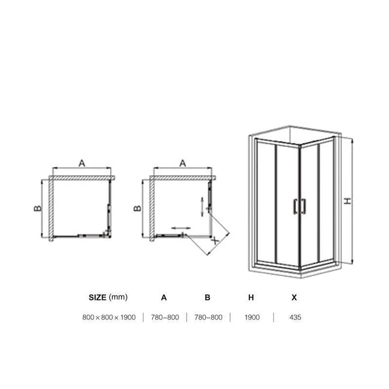 Tuš paravan Pan 80x80 2
