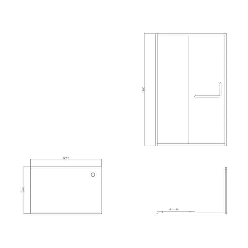 Tuš paravan Rej Grey 80x120 2