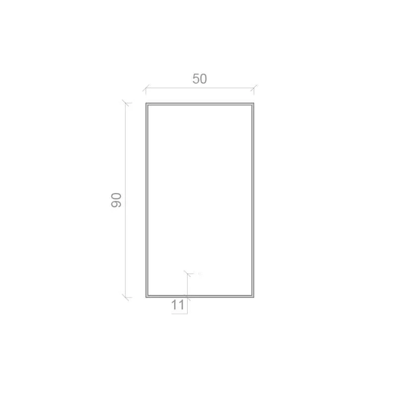 Ogledalo LED Oleander Black 50x90 3