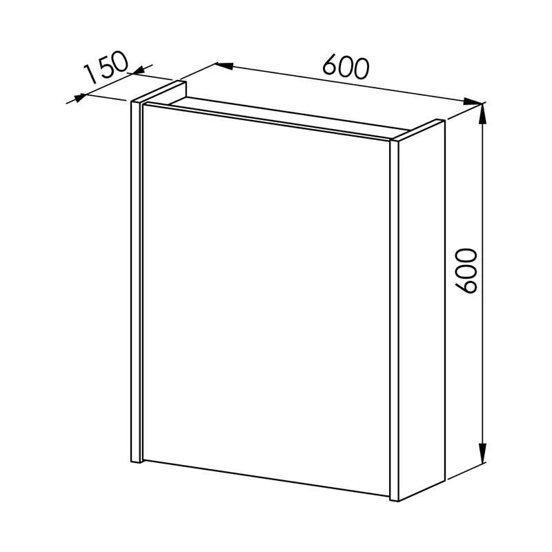 Vega gornji ormarić sa ogledalom 60cm 3