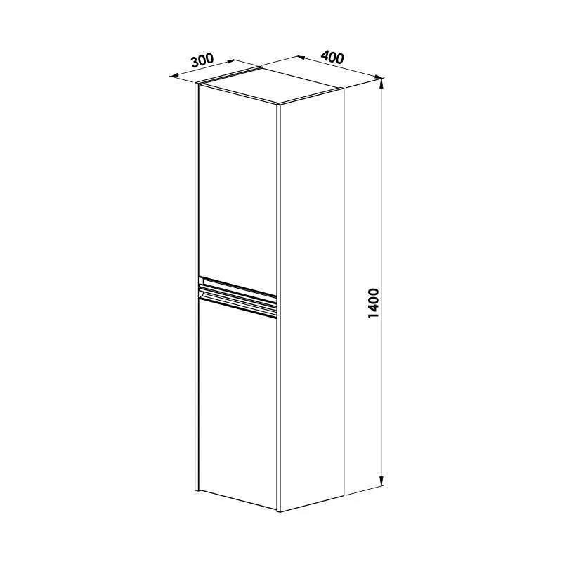 Teos konzolna vertikala bela 40cm 3