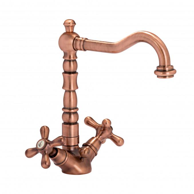 Baterija dvoručna za lavabo EMMEVI DECO OLD bakar sa POP-UPom